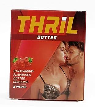 Thrill Super Dotted Condoms  Strawberry